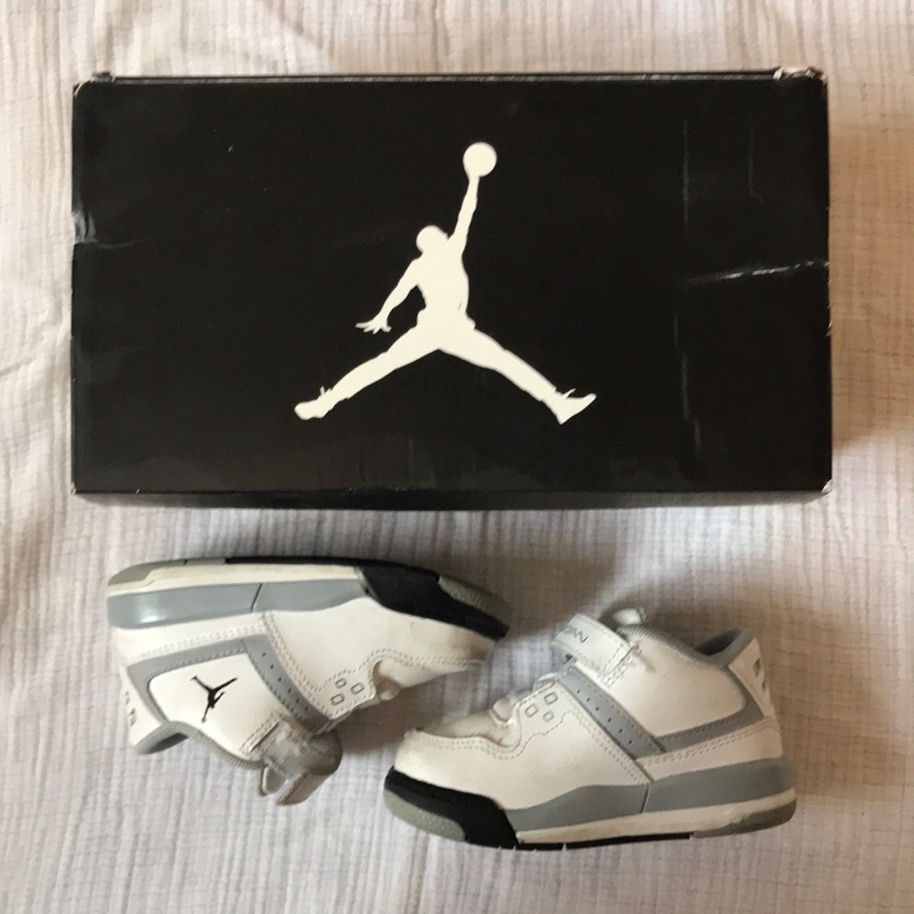 Nike Air Jordan’s - baby, white, grey and black, size 6c